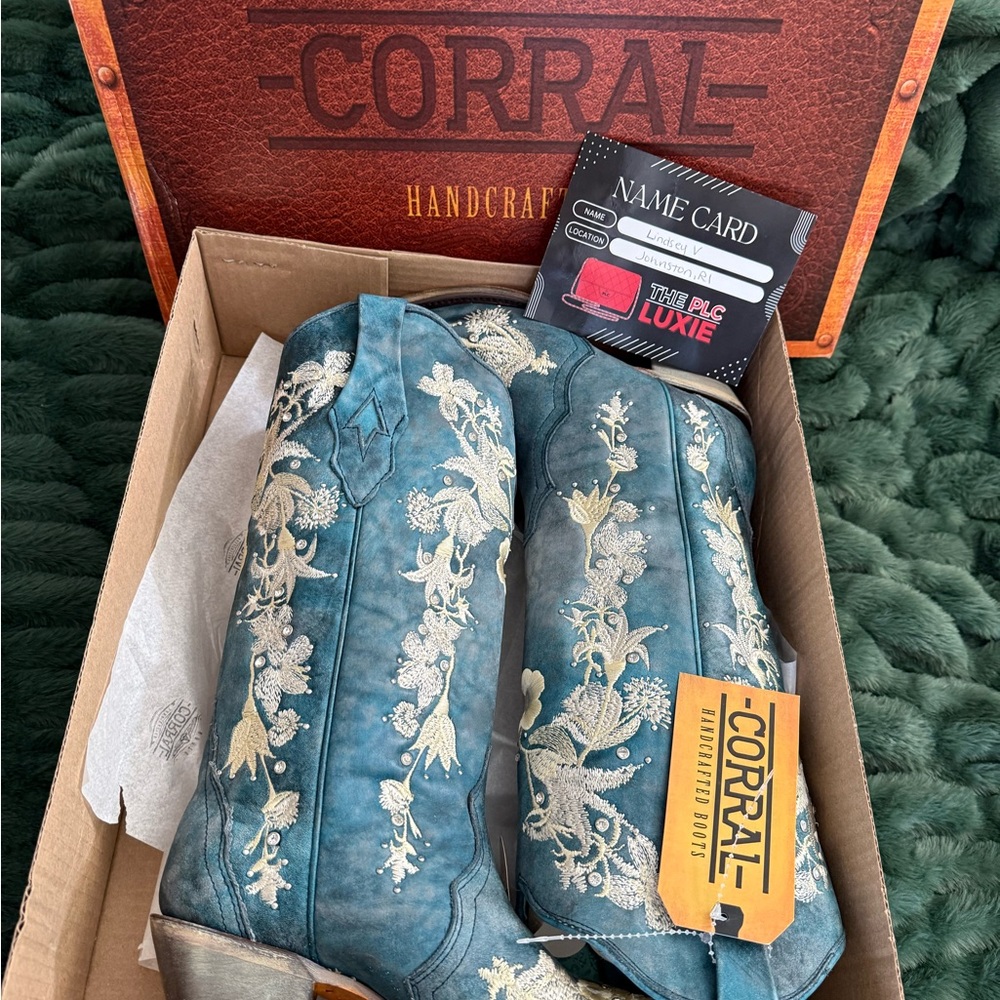 SOLD Corral Tan and Black Leather Boots SOLD